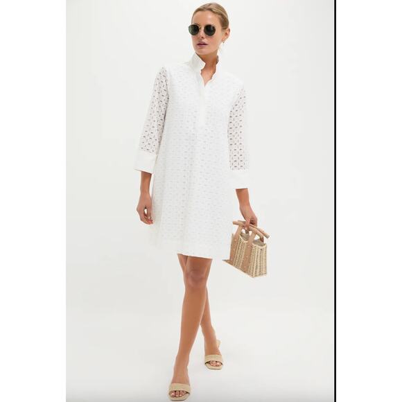 Tuckernuck White Eyelet Megan Dress Sz M - Picture 1 of 5